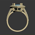 Gold Ring With Large Blue Gemstone And Small Diamond Decorations For Daily Life