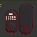 Modern Black Electronic Door Handle With Numeric Keypad And Security Features 3d model