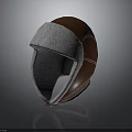 Ancient Medieval Weapon Armor Helmet Featuring Gray Brown Leather Stitching and Vintage Design