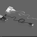 White and Black Electronic Chargers with USB Cables and Power Adapters for Home Use