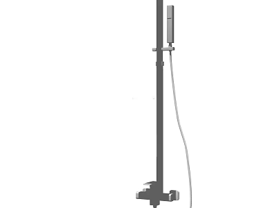 Modern Shower System With Handheld Sprayer Fixed Rod And Control Knob 3d model