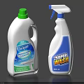 Household Cleaning Supplies With Bathroom Cleaner And Multi Purpose Spray Bottles