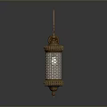 Elegant Vintage Copper Wall Mounted Lighting Combination With Grid Shade Design 3d model
