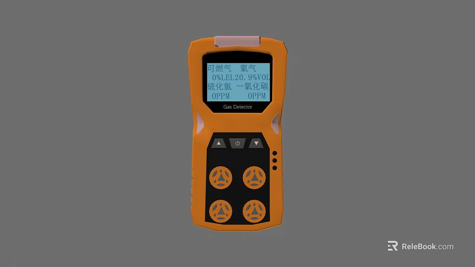 Orange Agricultural Equipment Portable Digital Gas Controller With LCD Screen For Multi Gas Detection 3d model 