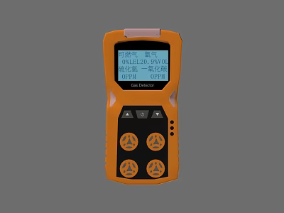 Orange Agricultural Equipment Portable Digital Gas Controller With LCD Screen For Multi Gas Detection 3d model