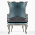 Luxurious Teal Velvet Accent Chair With Intricate Carvings And Metal Accents