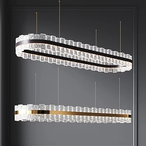 Light Luxury Crystal Chandelier Strip Crystal Chandelier 3d model