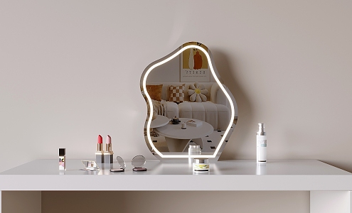 Dressing Table Shaped Makeup Mirror Cosmetic Lipstick Decorations 3d model