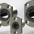 Multiple Metal Cylindrical Mechanical Connectors With Square Flange Bases And Hollow Tubes