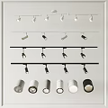 Modern Downlight And Spotlight Lighting Fixtures With Track Mounted Styles And Various Colors