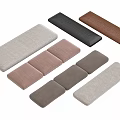 Rectangular Cushion Pads In Various Colors And Materials For Seating Use 3d model