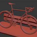 Blue Bicycle with Orange Seat Red Rims and Stylish Urban Design Features