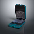 Turquoise Portable Electric Sandwich Maker With Open Design And Heating Grid Plates
