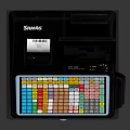 Modern Black Cash Desk Furniture With Digital Screen Keyboard And Drawer Storage