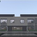 New Chinese Style Double Villa Architecture 3d model