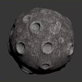 Detailed Pitted Spherical Object With Rocky Textured Surface On Gray Background