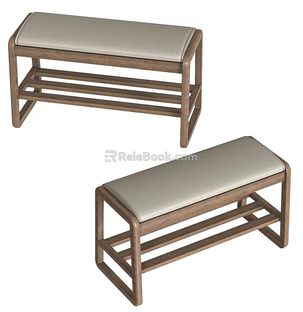 Modern Sofa Stool Changing Stool Bed End Stool Leather Stool Bench Shoe Changing Stool 3d model