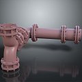 Pipe water pipe valve iron pipe fitting flange tee joint pipe water pipe valve 3d model