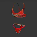 Red Lace Lingerie Set With Bra And Matching Panties For Women