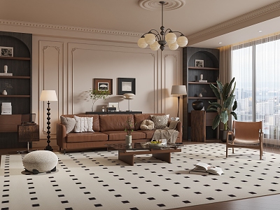 French Middle Style Living Room model