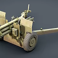 Vintage Military Cannon With Wheeled Base And Long Barrel Structure