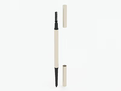 Modern Cosmetic Eyebrow Pencil With Elegant Beige Barrel Sleek Design And Cap 3d model