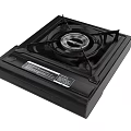 Black Gas Stove With Four Burners And Lower Control Panel Design For Kitchen