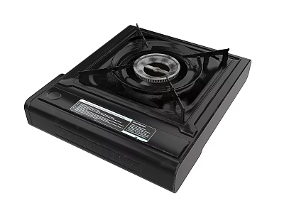 Black Gas Stove With Four Burners And Lower Control Panel Design For Kitchen 3d model