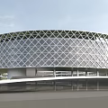 modern office building circular multi-storey office building 3d model