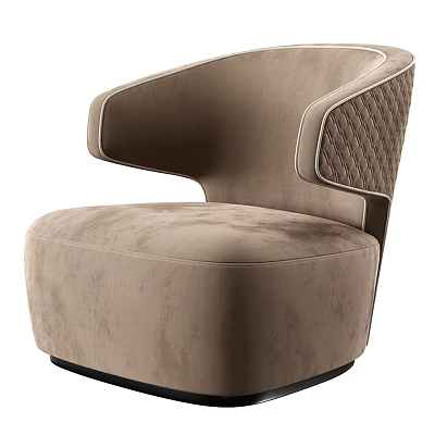 Modern Beige Single Sofa With Unique Armrest And Quilted Stitching Detail 3d model