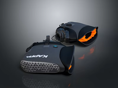 KAGOO Wired Mouse With Black Orange Design And Breathable Holes For Daily Use 3d model