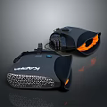 KAGOO Wired Mouse With Black Orange Design And Breathable Holes For Daily Use