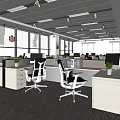 Modern public office area 3d model