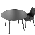 Modern Black Dining Table And Chair Set With Sleek Design And Various Styles 3d model