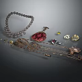 Exquisite Jewelry Collection Featuring Necklace Pendant Earrings Rings And Hairpin With Gemstone Accents