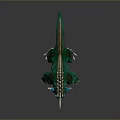 Green Fantasy Creature With Spiked Back Horn Colorful Ears And Sharp Claws