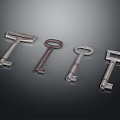 Vintage Key Inspired Jewelry Pieces With Unique Metallic Finish And Design