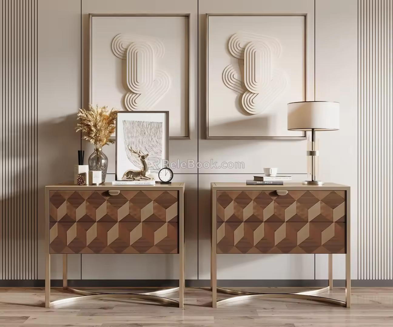 Modern bedside table 3d model