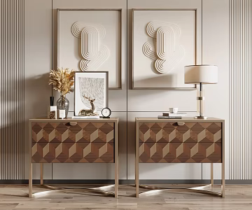 Modern bedside table 3d model