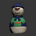 Cute Snowman Figure With Blue Hat Red Glasses Green Scarf And Colorful Outfit