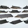 Ancient Architecture Traditional Roof Styles Featuring Various Classic Tile Designs And Shapes