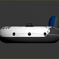 Comfortable Inflatable River Run Swim Ring with Blue Backrest and White Design for Water Activities