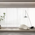 Modern Curtain Dream Curtain Vertical Curtain Vertical Shutter Lazy Sofa Potted Plant 3d model