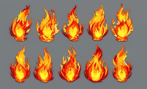 flame silhouette flame 3d model