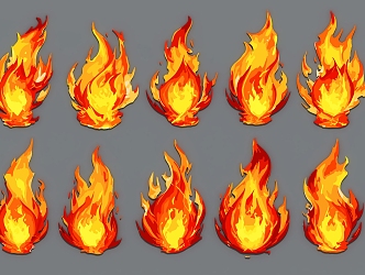 flame silhouette flame 3d model