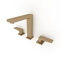 Brass Gold Two Handle Widespread Faucet Featuring Sleek Modern Design And Durable Build