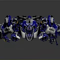 Futuristic Blue Robot With Detailed Mechanical Design And Metallic Armor Features