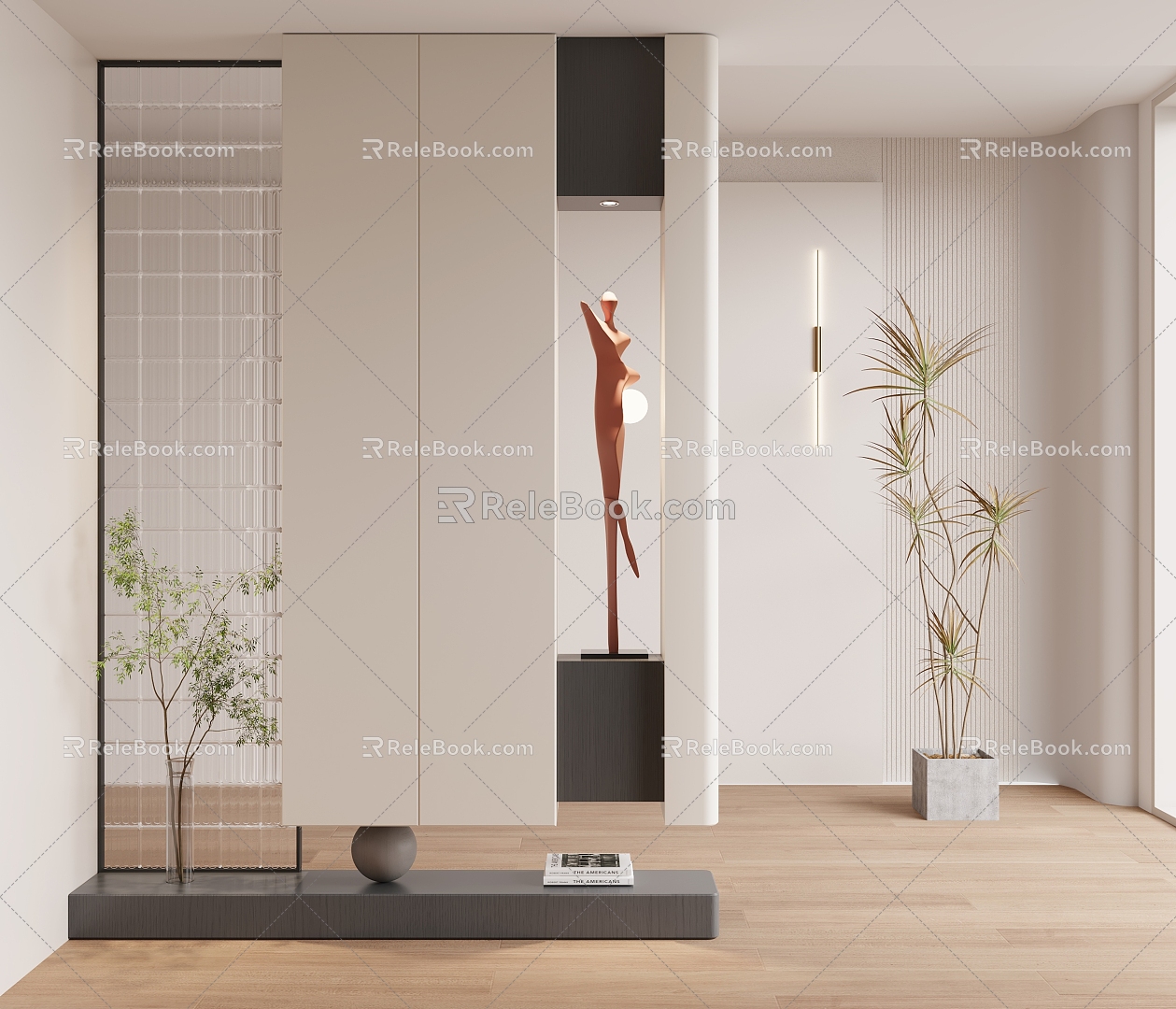 Modern Entrance Shoe Cabinet 3d model