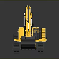 Yellow Excavator Construction Vehicle Equipped With Track And Hydraulic Arm 3d model
