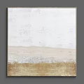 Modern Abstract Canvas Painting With Beige White Gold Brown Textured Tones